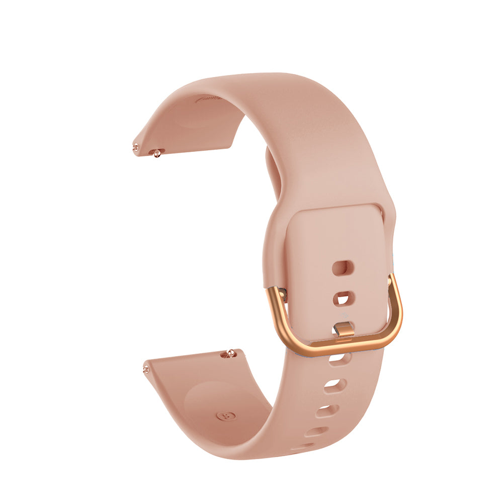 Color Silicone Watch Band Rose Gold Stainless Steel Buckle For Samsung Gear S2 Classic Samsung Galaxy Watch 42mm(Flesh)