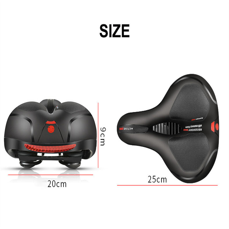 Comfortable Bike Seat Cushion with Dual Shock Absorbing Ball Reflective Strip-BlackBlue