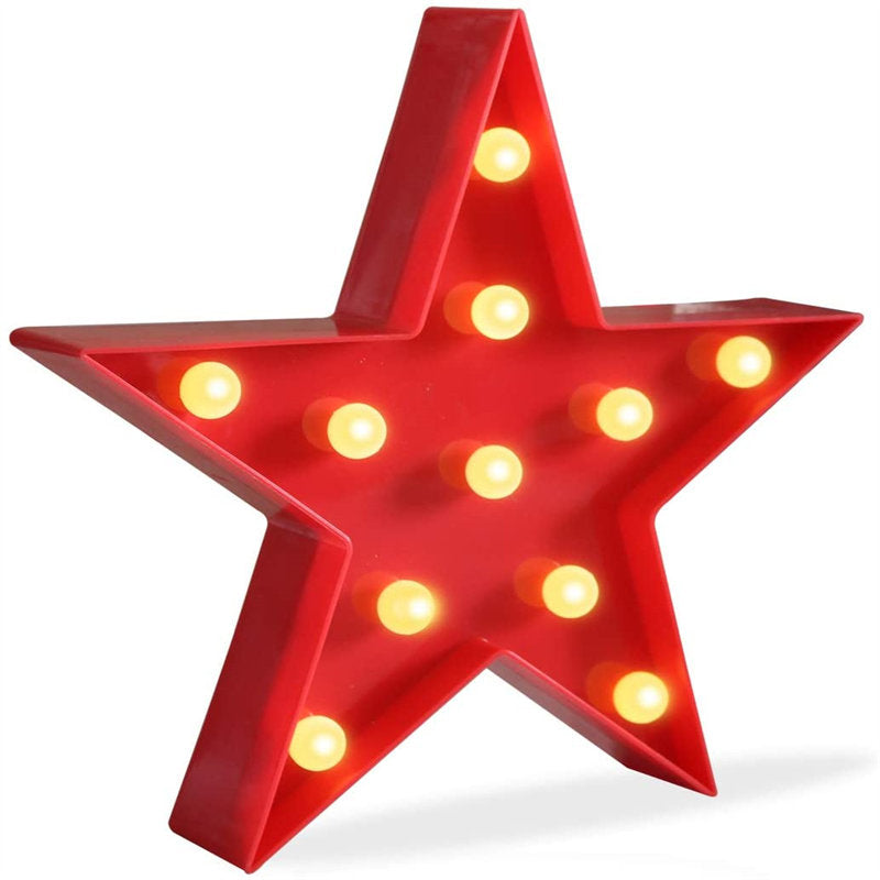 Star Lights LED Lamp for Living Room, Bedroom Table & Wall Christmas Decoration for Kids & Adults -Red