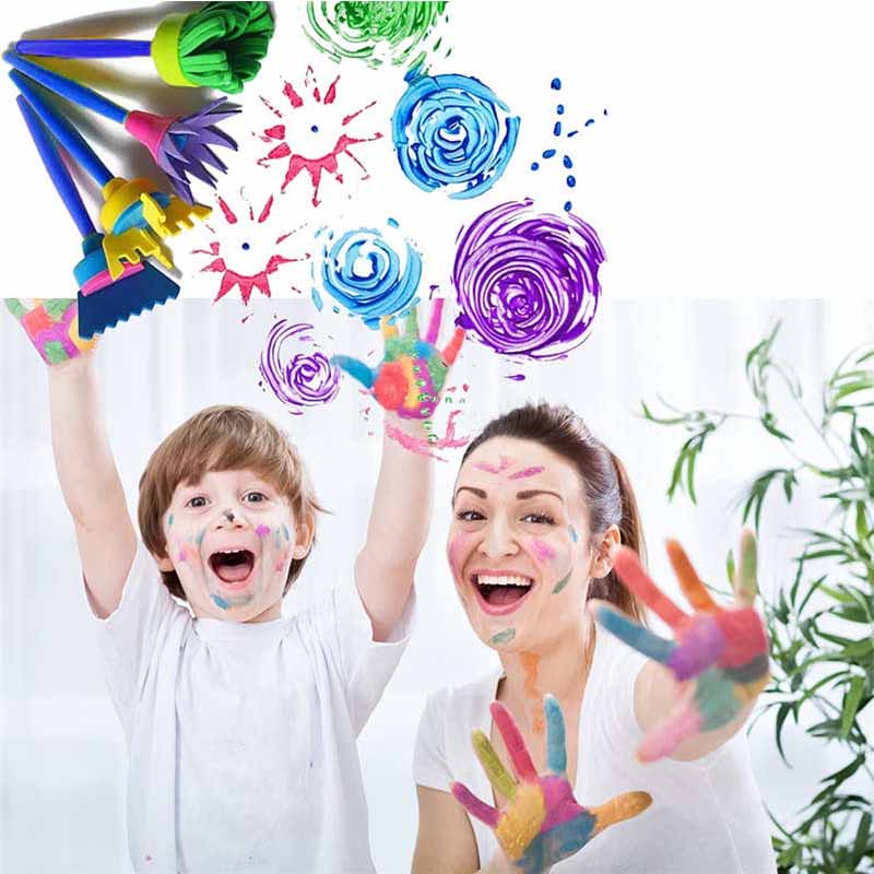 30 Pcs Children DIY Sponge Foam Stamp Tool Set For Cartoon Graffiti