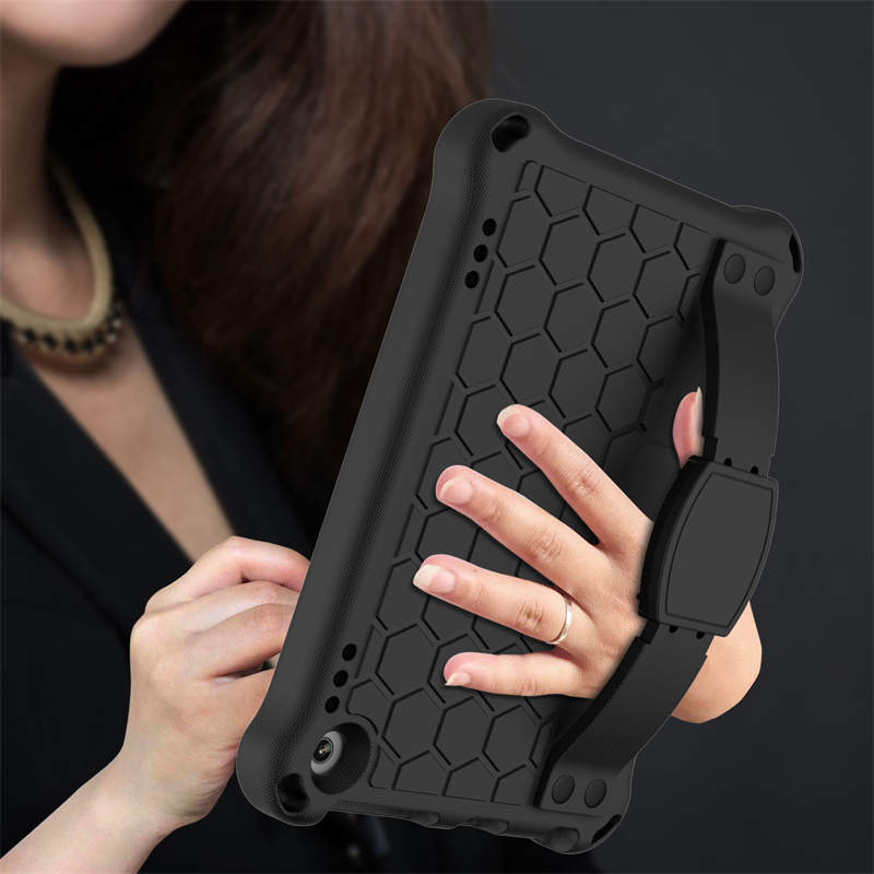 Hive Kindle Fire HD8/HD8 Plus (2020) Tablet Case Durable Stand Cover With Shoulder Strap-Black