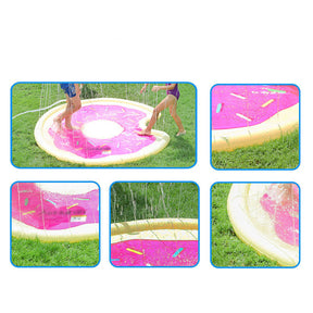 Inflatable Donut Sprinkler Splash Pad for Kids Summer Outdoor Water Toys