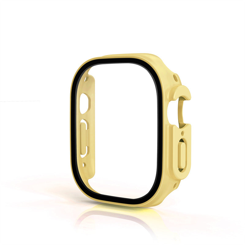 Screen Protector Case with Tempered Glass Film For Apple iWatch 8 Ultra -Yellow