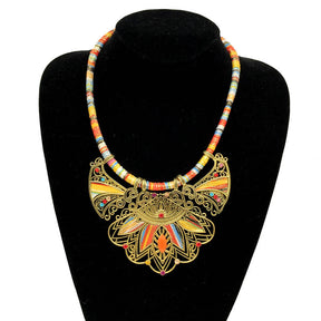 Multicolor Boho Necklace + Earrings Set For Women