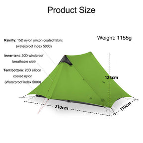 4 Season Ultralight Tent for 1 Person or 2 Person Camping