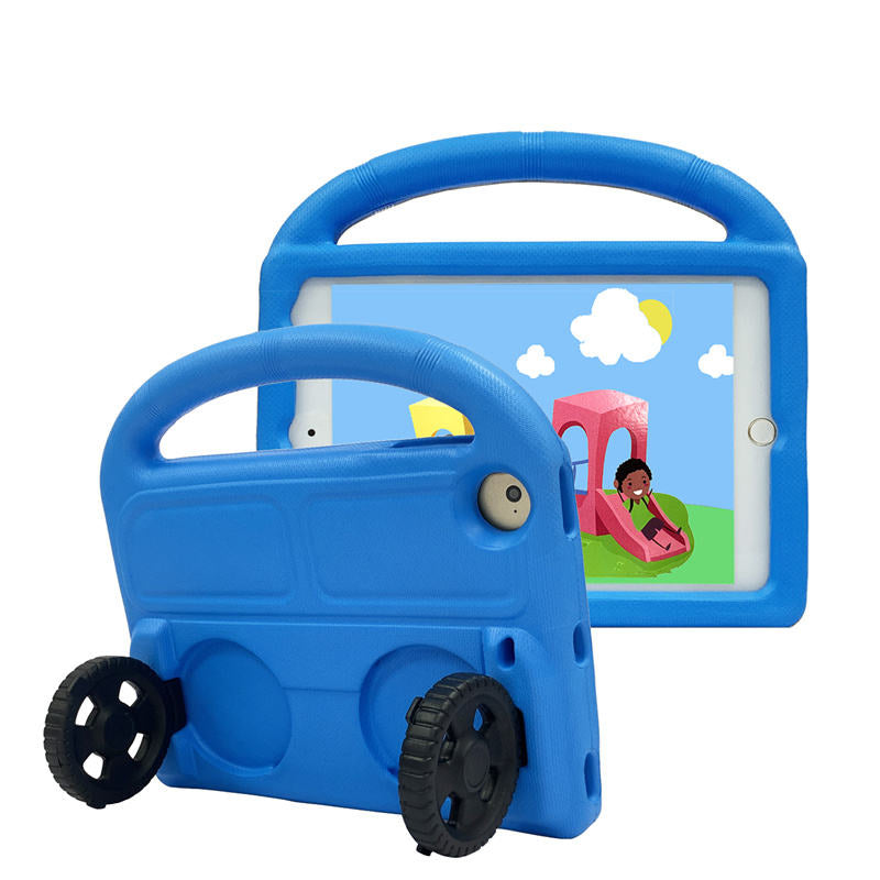 Wheel iPad Case For iPad Mini 1/2/3/4/5 Shockproof Stand Cover With Handle Stand-Blue