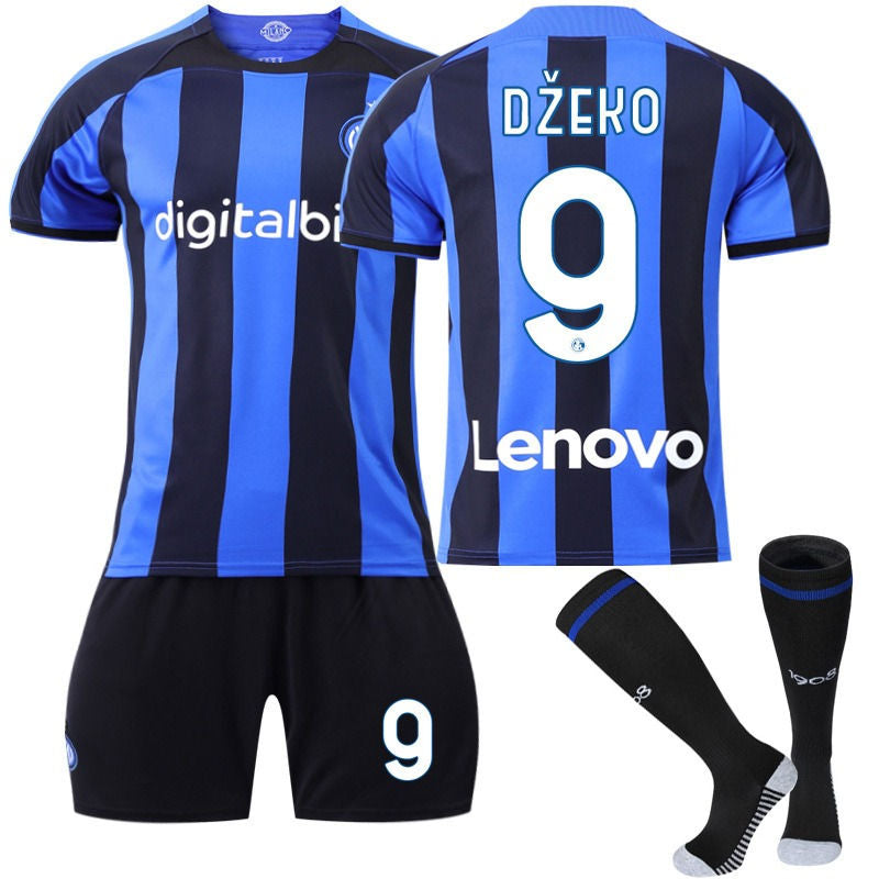 DZEKO #9 Milano F.C Home Jersey 2022/23 Soccer Jersey Kit Football T-shirt Set For Adult Kids