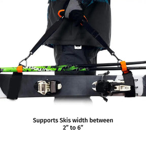 Adjustable Ski Shoulder Straps Handheld Nylon EVA Carrier Straps-D/Black