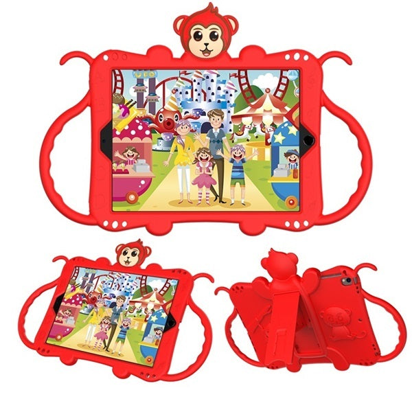 Monkey iPad Case Cartoon Kids Safe Anti-fall Protective Cover For Samsung Galaxy Tab A7 10.5inch T500/T505/T507 2020-Red