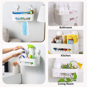 Shower Caddy Drill-Free with Vacuum Suction Cup Removable Storage Basket