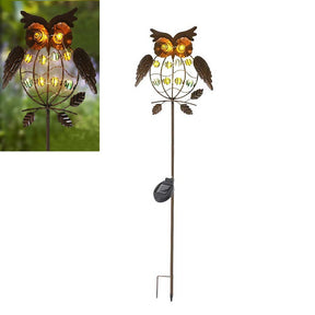 Garden Solar Light Metal OWL LED Decorative Garden Weatherproof Ligh Suitable for Courtyards Lawns Bronze