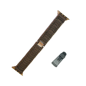 JZ Stainless Steel Watch Band Adjustable Wristbands for Apple IWatch Series SE/1/2/3/4/5/6 For Women-Bronze