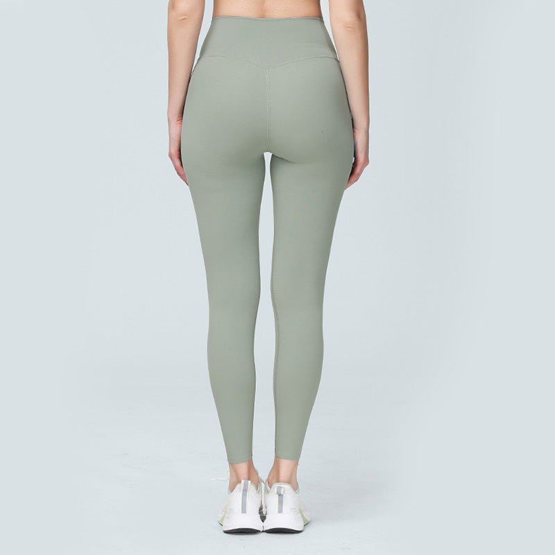 Womens Yoga Pants Breathable Naked Feeling Fitness Leggings-Green