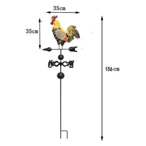 Garden Metal Rooster Wind Vane Weatherproof Garden Decoration Suitable for Roof Lawn