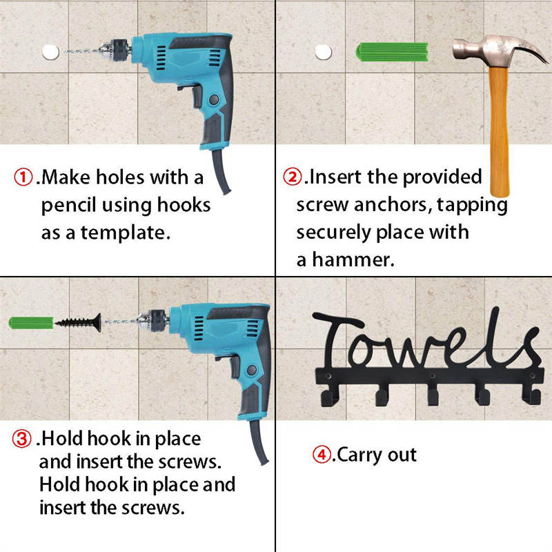 Home & LivingAesthetic Bathroom Towel Rack for Wall Mount Space Saving Towel Holder Hooks -H