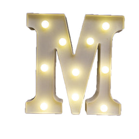 Decorative Led Light Up Number Letters White Plastic Marquee Number Lights Sign Party Wedding Decor Battery Operated (M)