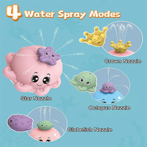 Baby Bath Toys Octopus Ball with Spray Water and Light Up for Ages 3+