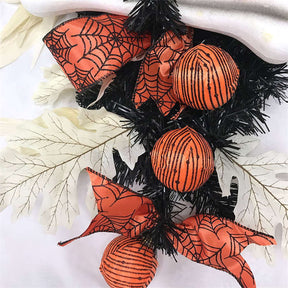 New Halloween Wreath Inverted Triangle with Skeleton Artificial Bone Ornaments Maple Leaf