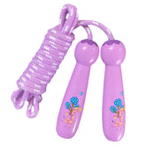 Kids Wooden Handle Jump Rope Adjustable for Outdoor Fun Activity-Purple