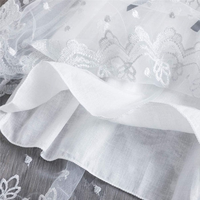 Flower Girls Wedding Dress Lace Sleeveless Tulle Summer Vintage Dresses-Silver