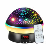 Timing Star Projector Night Light Rotating for Kids With Remote Control-Black