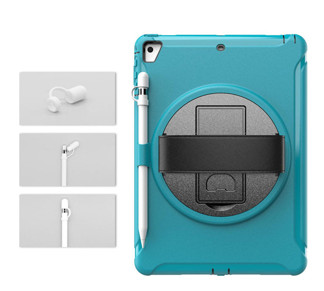 Spider Man 3-Layer Multi-Function Case With Pencil Holder+Cap For iPad 5/6 iPad Air1/2 iPad Pro 9.7-Light Blue