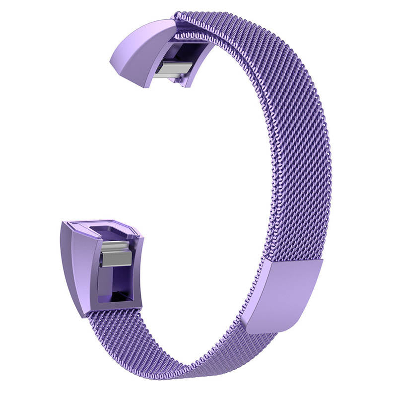 Magnetic Milanese Stainless Steel Strap  For Fitbit Alta/Alta HR Fashion Accessorie-Light Purple