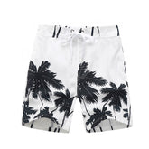 Boys Swim Trunks Camouflage Quick Dry Beach Shorts with Mesh Lining-White
