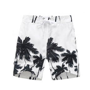Boys Swim Trunks Camouflage Quick Dry Beach Shorts with Mesh Lining-White