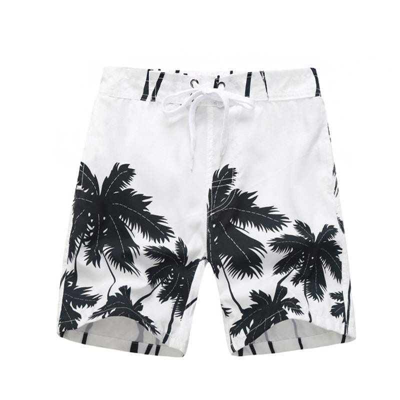 Boys Swim Trunks Camouflage Quick Dry Beach Shorts with Mesh Lining-White