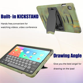 Shock Wave Kickstand Case Anti-Fall Protection For Samsung Tab S5E 10.5 T720/T725(2019)-Camouflage