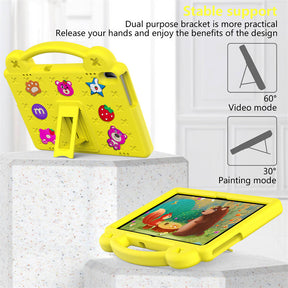 Strawberry Tablet Case with Handle Shoulder Strap for Huawei MediaPad T5 10.1 inch Tab P10-Yellow