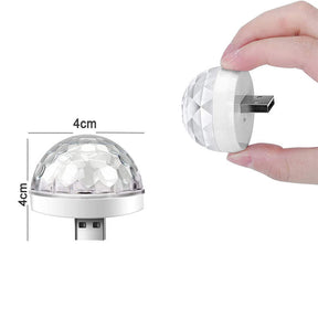 2 Pcs USB Sound Control Magic Ball Light Portable LED Atmosphere Lamp-White