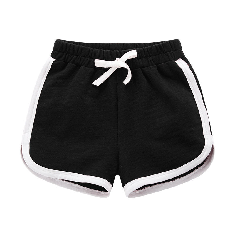 Kids 3 Pack 100% Cotton Sport Jogger Shorts Casual Elastic Pants-A