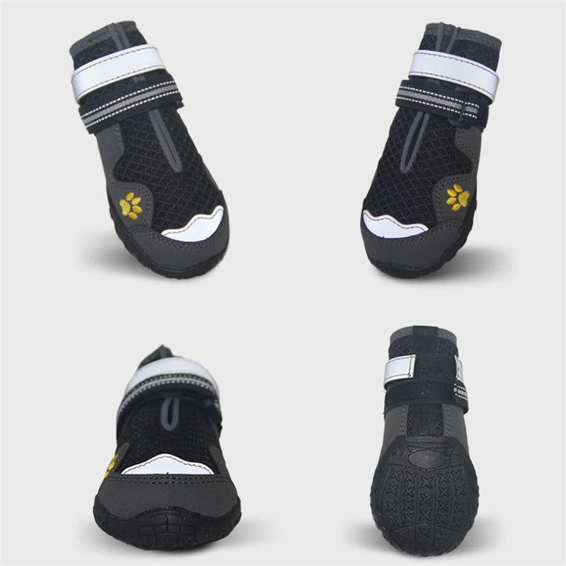 Paw Protector Dog Shoes Mesh Anti-Slip Sole Outdoor Dog Boots-Black