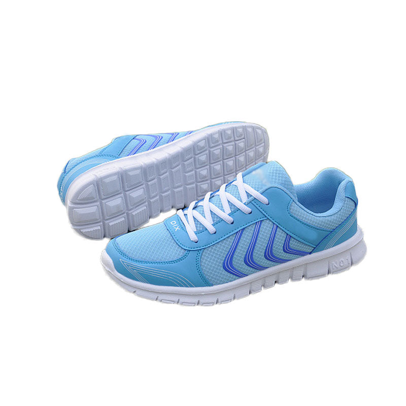 Womens Athletic Mesh Breathable Sneakers Lace Up Comfort Shoes-Blue