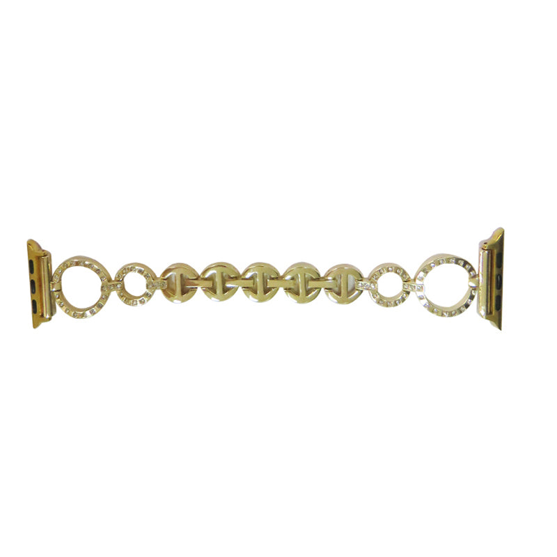 O Shape Watch Band Business Stainless Steel Wristbands for Apple IWatch Series SE/1/2/3/4/5/6 For Women-Gold