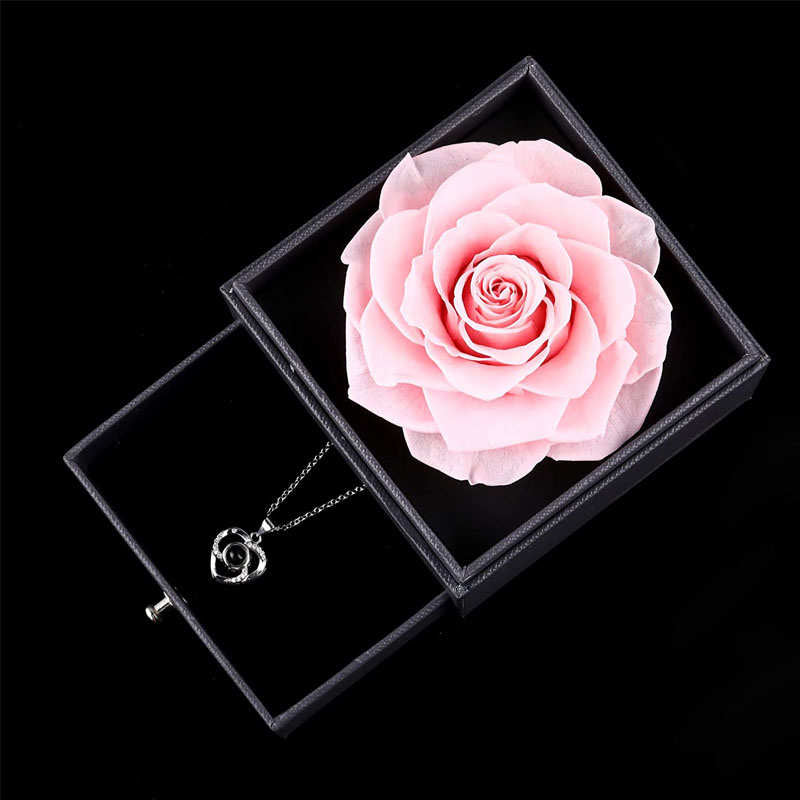 Preserved Flower Rose Gift Box for Valentines Day Anniversary Wedding-Pink