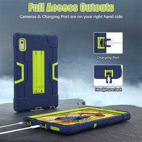 RobotB Rugged Case Shockproof With Holder for Lenovo M9 TB-310FU 2023-Navy Blue+Qlivine