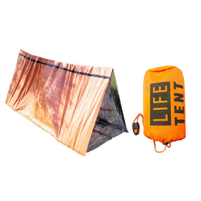 Life Tent Emergency Survival Shelter 2 Person Emergency Tent Includes Survival Whistle & Paracord-Orange