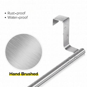 2 Pack 23cm Stainless Steel Over Door Towel Rack Bar Holders for Universal Fit on Cabinet Cupboard Doors £¨S Black£©