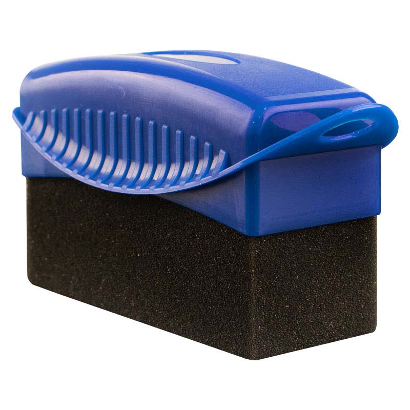 Car Tire Wipe Square Sponge with Lid Car Cleaning Tool-Blue