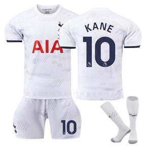 Spurs Home Jersey KANE #10 Soccer Jersey Kids Adult 3-Pieces Jersey Kits-White