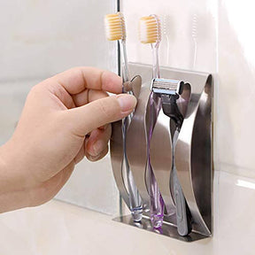 Wall Mounted Toothbrush Holder for Bathroom Organizer with 3 Holes