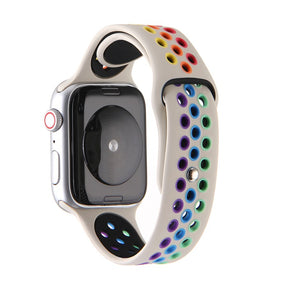 Rainbow Nike Watch Strap For Apple iWatch Series-Rice White