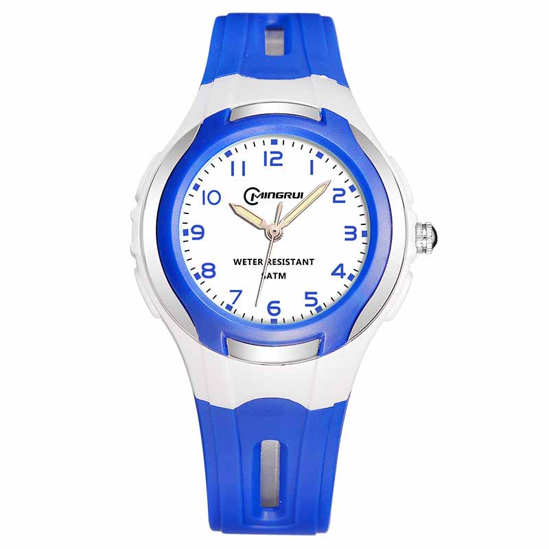 Kids Waterproof Learning Time Wrist Watch-DarkBlue