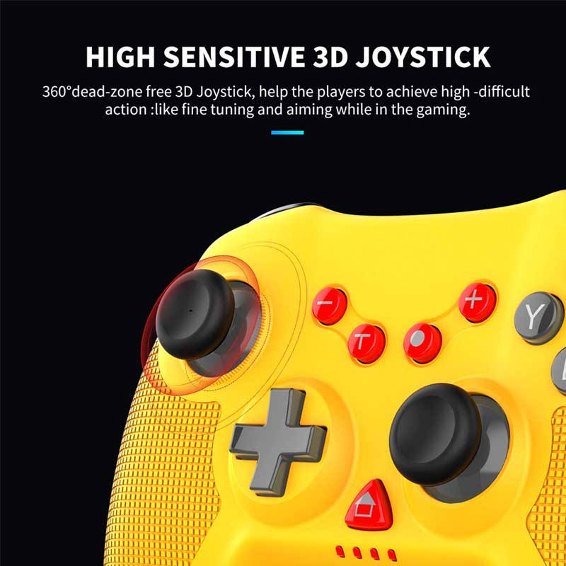 Wireless Controller Gamepad Joystick Double Shock 6-Axis Gyro for Switch/PC