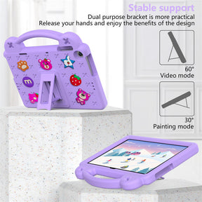 Strawberry Tablet Case with Handle Stand Full Protection Cover for Huawei MatePad T10s 10.1/ T10 9.7 Inch-LightPurple