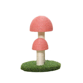 Cat Scratching Post Mushroom Natural Durable Sisal Board Scratcher-Pink