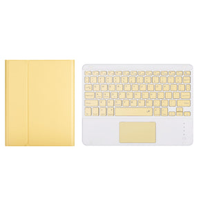 Keyboard Case For iPad with Touchpad Ultra Thin Silent With Numeric Bluetooth Wireless Keyboard Pen Slot-Yellow